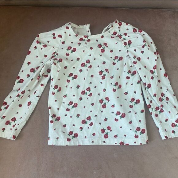 [janie & jack] BNWOT puff sleeve rose long sleeve shirt. - Picture 5 of 7